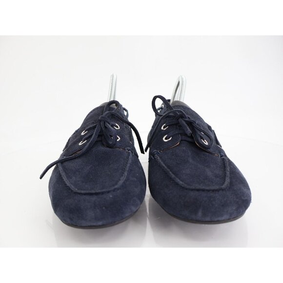 Marc Fisher Uleena Mocassin Loafer Size 10 Blue Suede Slip On Comfy Flat Shoes - Picture 2 of 9